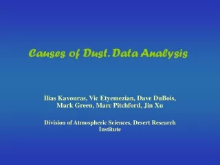 Causes of Dust. Data Analysis