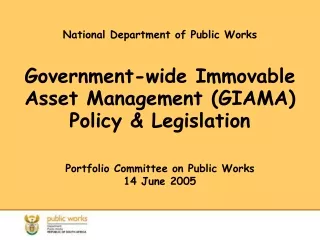 Portfolio Committee on Public Works 14 June 2005