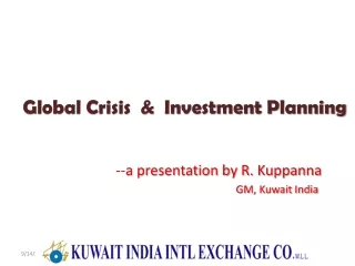 Global Crisis  &amp;  Investment Planning