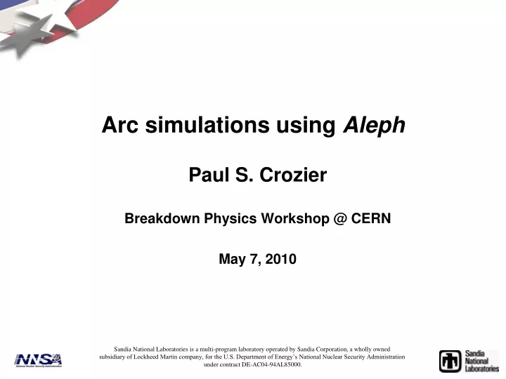 arc simulations using aleph