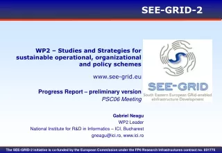 WP2 – Studies and Strategies for sustainable operational, organizational and policy schemes