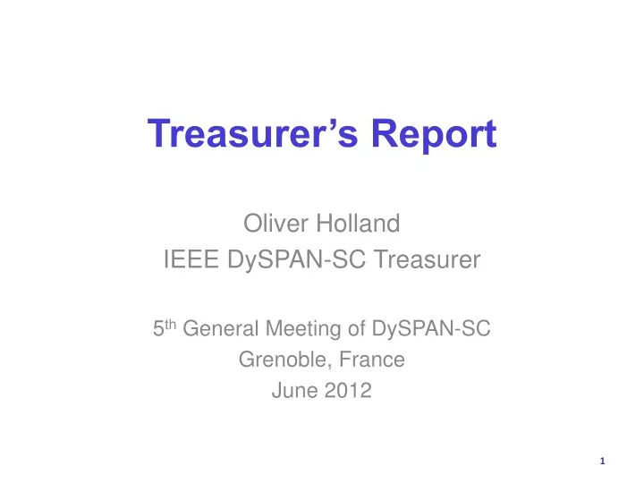 treasurer s report