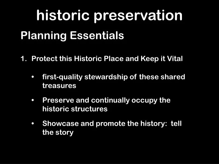 historic preservation