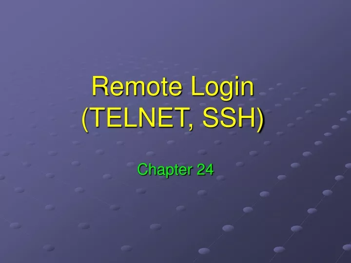 remote login telnet ssh