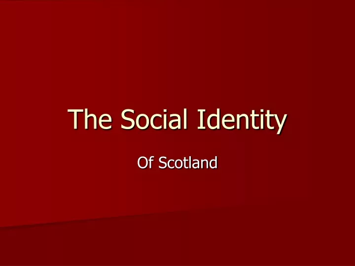 the social identity
