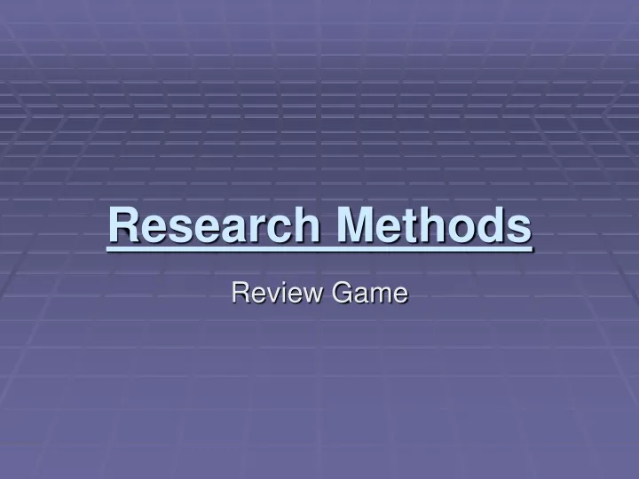 research methods