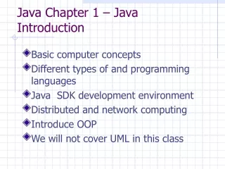 Java Chapter 1 – Java Introduction