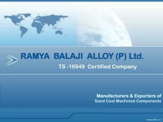 RAMYA  BALAJI  ALLOY (P) Ltd .