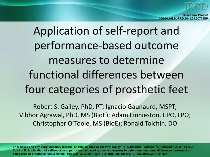 application of self report and performance based