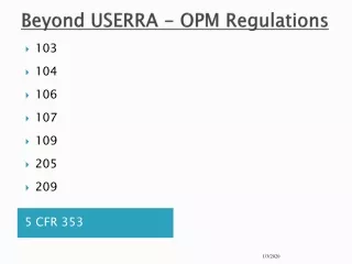 Beyond USERRA - OPM  Regulations