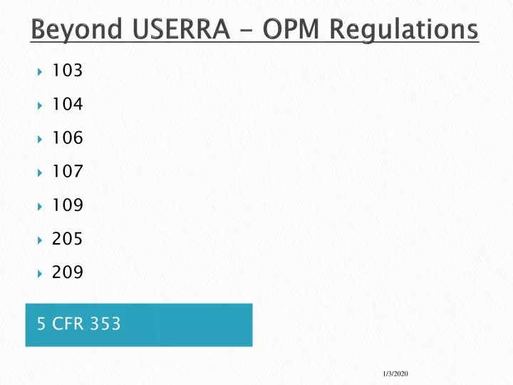 beyond userra opm regulations