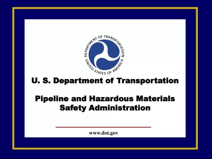 u s department of transportation pipeline