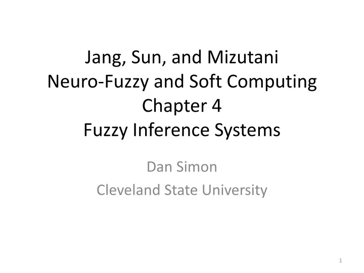 jang sun and mizutani neuro fuzzy and soft computing chapter 4 fuzzy inference systems