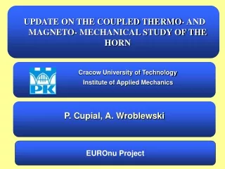 UPDATE ON THE COUPLED THERMO- AND MAGNETO- MECHANICAL STUDY OF THE HORN