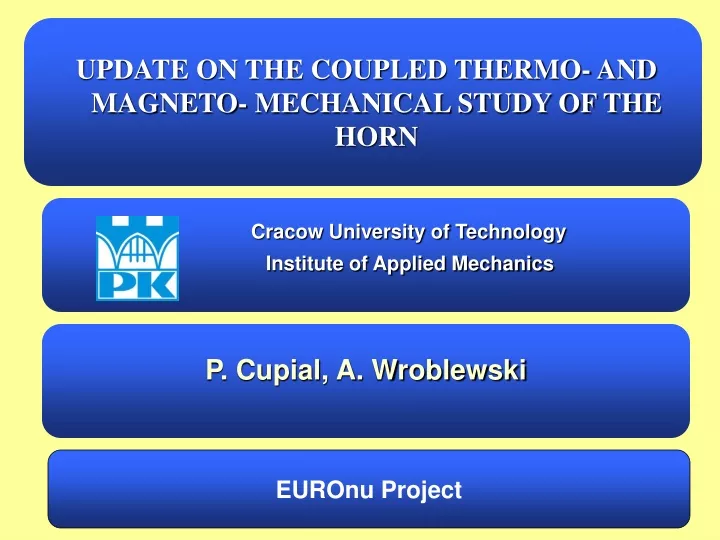update on the coupled thermo and magneto