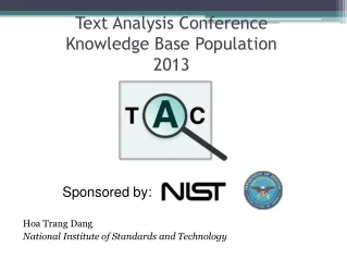 Text Analysis Conference Knowledge Base Population 2013