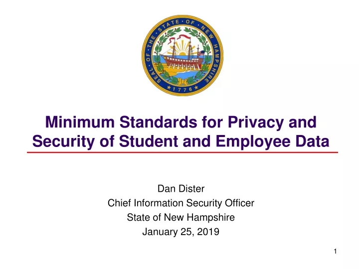 minimum standards for privacy and security of student and employee data