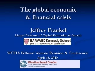 Jeffrey Frankel Harpel Professor of Capital Formation &amp; Growth