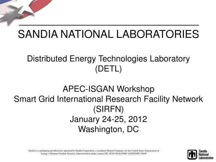 sandia national laboratories distributed energy
