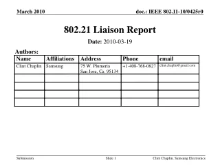 802.21 Liaison Report