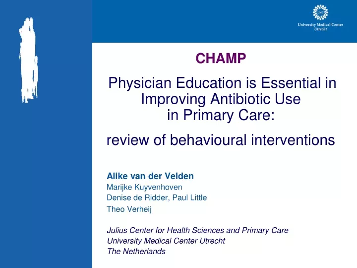 champ physician education is essential