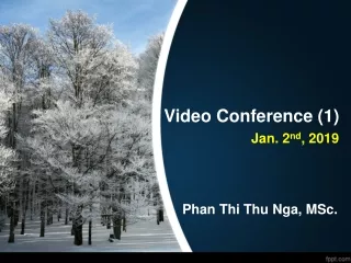 Video Conference (1) Jan. 2 nd , 2019