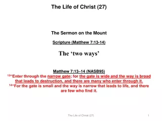 The Life of Christ (27)