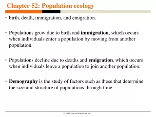 Chapter 52: Population ecology