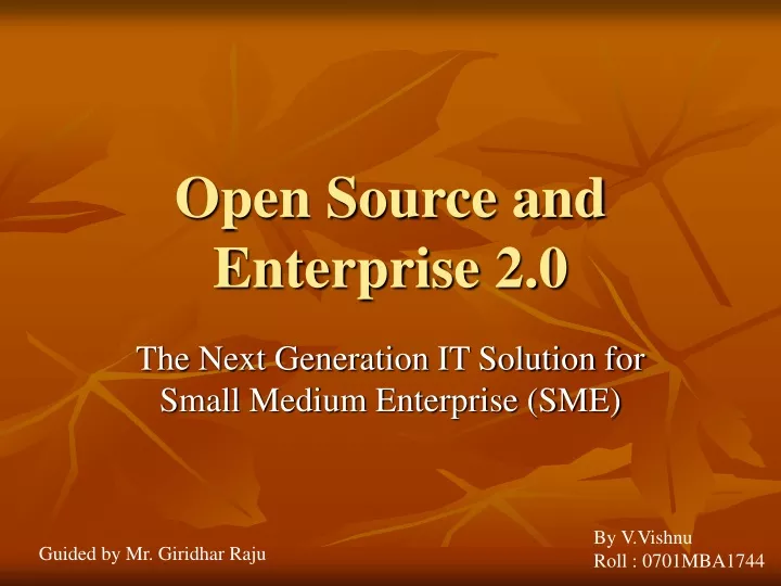 open source and enterprise 2 0