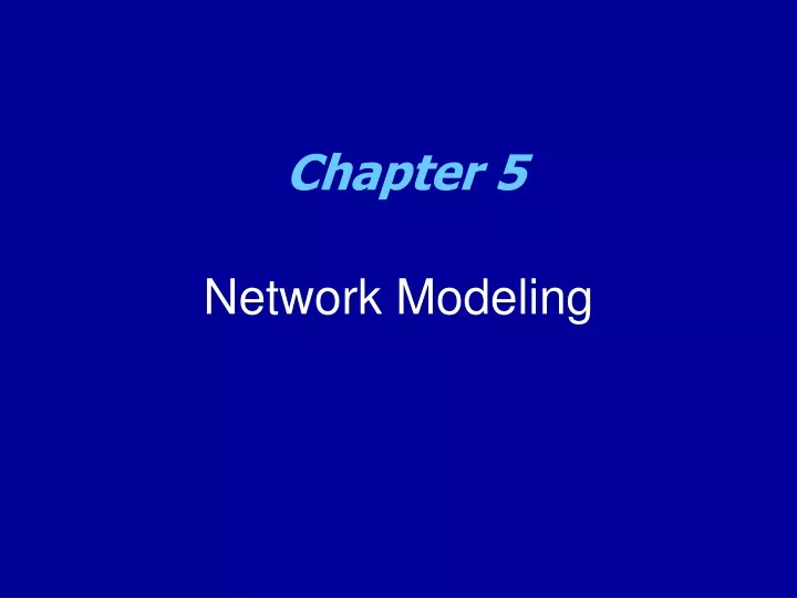 network modeling