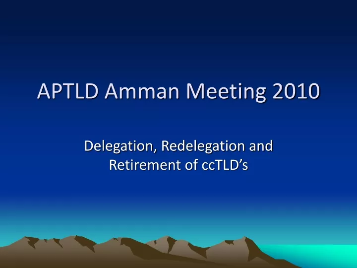 aptld amman meeting 2010