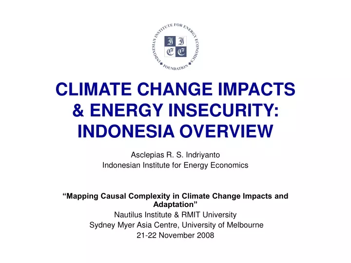 climate change impacts energy insecurity indonesia overview