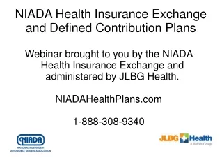 NIADA Health Insurance Exchange and Defined Contribution Plans