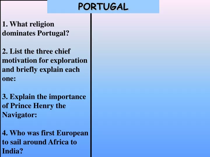 1 what religion dominates portugal 2 list