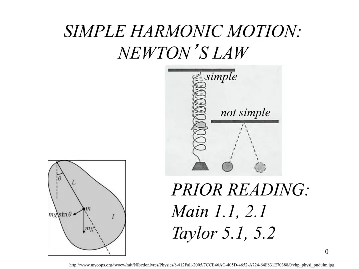 simple harmonic motion newton s law