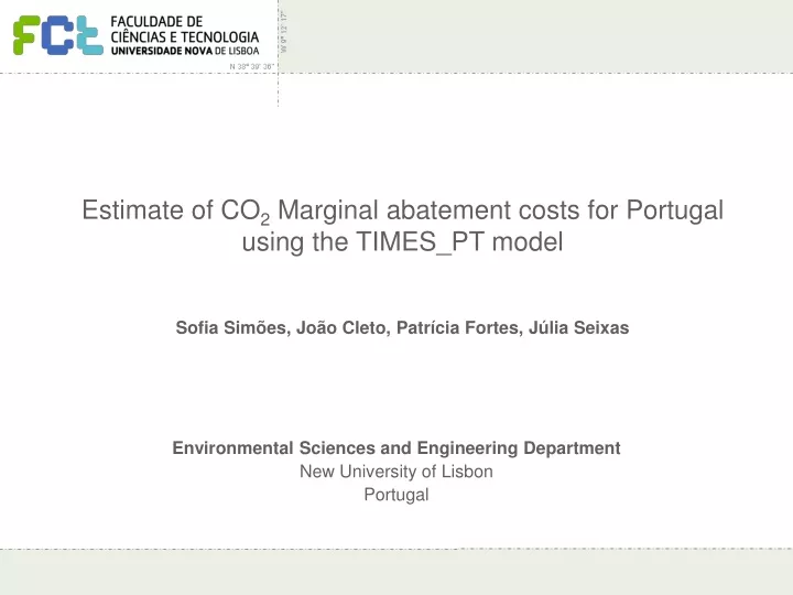 estimate of co 2 marginal abatement costs