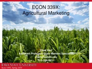 ECON 339X: Agricultural Marketing