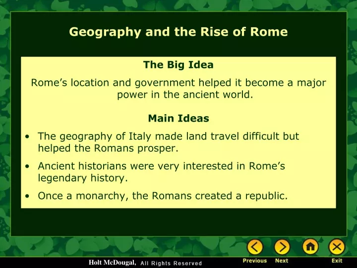 geography and the rise of rome