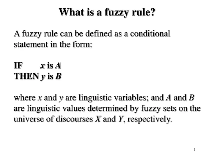 what is a fuzzy rule