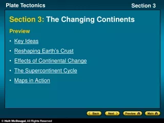 Section 3:  The Changing Continents