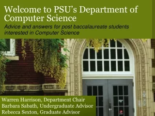 Welcome to PSU’s Department of Computer Science
