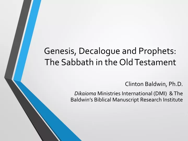 genesis decalogue and prophets the sabbath in the old testament