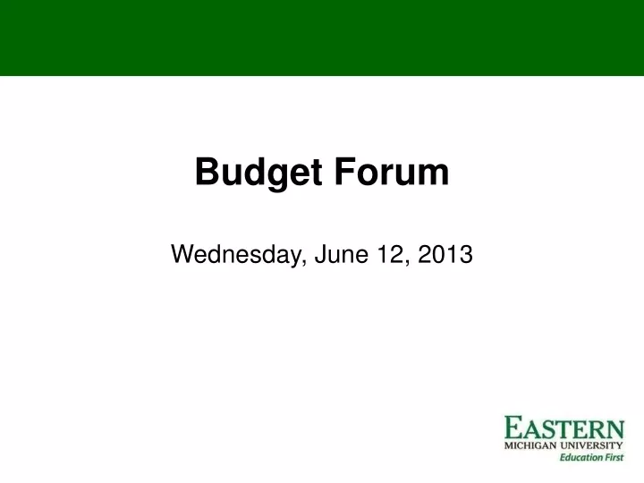 budget forum wednesday june 12 2013