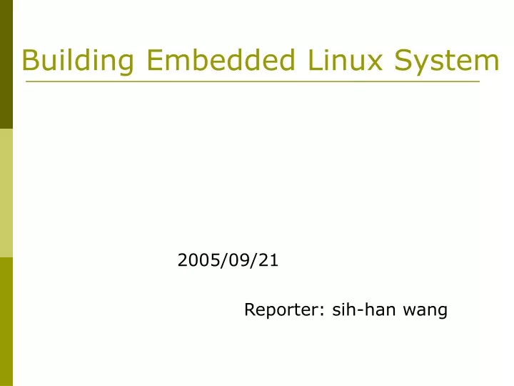 building embedded linux system