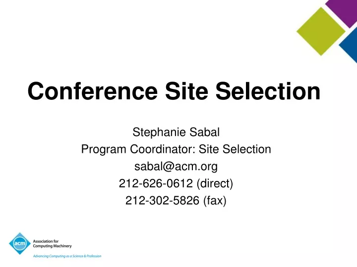 conference site selection