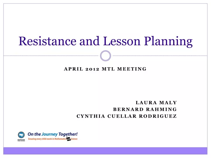 resistance and lesson planning