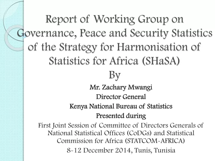 report of w orking group on governance peace