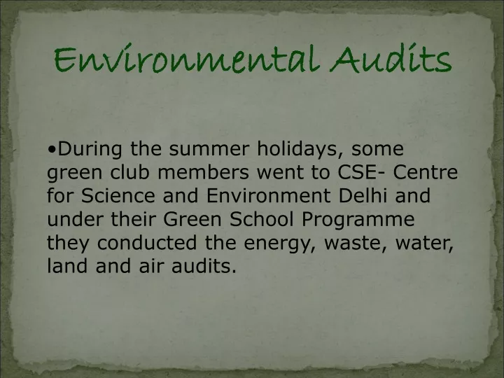 environmental audits