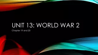 Unit 13: World War 2