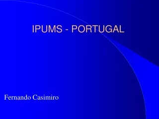 IPUMS - PORTUGAL